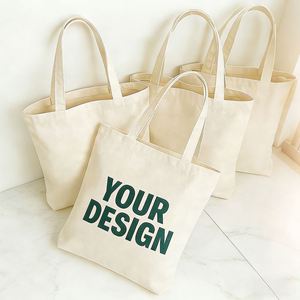 Custom Logo Supplier Letter <b>Plain</b> Organic Cotton Tote <b>Canvas</b> Bag With Blank Stock - Product Image 1