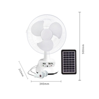 Charge USB 2 vitesses ventilateur portable à énergie solaire 9v 3w 12 pouces ventilateur solaire 6v 4500mah batterie au plomb ventilateur solaire Ventilation