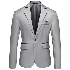 <span class=keywords><strong>Blazer</strong></span> Slim Fit da <span class=keywords><strong>uomo</strong></span> con tasche a contrasto con bottone singolo tascabile fazzoletto quadrato alla moda giacca in tessuto di alta qualità - Product Image 2