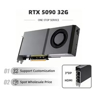 Carte graphique de bureau professionnelle AI de haute capacité 575W, nouvelle RTX 5090 32 Go GDDR7 VRAM PCI-E 5.0 refroidie par ventilateur, assurance qualité