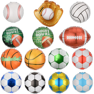 2025 nouveau thème de Sport chaud 18 pouces forme de boule ronde enfants jouets batte de Baseball feuille <span class=keywords><strong>ballon</strong></span> pour décorations de fête d'anniversaire fournitures - Product Image 3