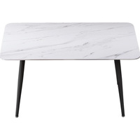 Ensemble de table à manger en pierre frittée, style luxe léger, rectangulaire, 6 places, table de cuisine avec chaises en cuir PU pour villa, appartement
