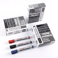 Marqueur permanent U+ à base d'huile, pointe de 2 mm, 3 couleurs, tête large, encre noire pour papier et tissu, vente en gros, logistique express, usine