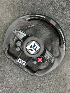 Volante de fibra de carbono con pantalla LED para carreras, apto para Audi A3 <span class=keywords><strong>2018</strong></span> 2019 A4 A5 A6 A7 A8 S3 S5 S6 S7 RS3 RS4 RS5 RS6 RS7 TT TTRS B9 - Product Image 6