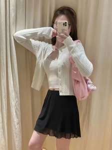 <span class=keywords><strong>Cardigan</strong></span> da <span class=keywords><strong>Donna</strong></span> Personalizzato con Ricamo, Collo Tondo, Bottoni, Maniche Lunghe, Design Semplice e Aderente in Puro <span class=keywords><strong>Cotone</strong></span> di Alta Qualità - Product Image 3