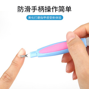 Herramienta para uñas 2 en 1: lima para uñas, removedor de cutículas, lima de doble punta de acero inoxidable, lima para pulir uñas. - Product Image 4