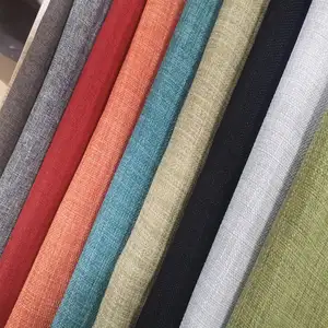 Kunden spezifische Farben Leinen ähnliches kationisches Polyester gewebe Vorhang/Sofa/Stuhl polster Heim textilien gewebe PU-beschichtetes Färben