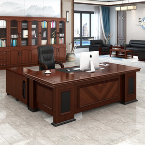 Juego de Muebles de Oficina de Lujo en Forma de L, Escritorio Clásico para Computadora, Escritorio Ejecutivo en Venta - Product Image 1