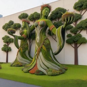 Sculpture Topiaire Artificielle Personnalisée en Mousse Verte, Statues Animaux et Humains, Art Floral pour Décoration de Centres Commerciaux, Hôtels, Mariages et Jardins - Product Image 3