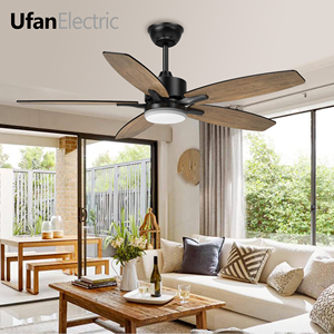 Hiện đại 42 inch LED quạt trần với điều khiển từ xa kim loại xây dựng 6 tốc độ 5 Blades DC động cơ cho phòng khách trong nhà sử dụng - Product Image 1