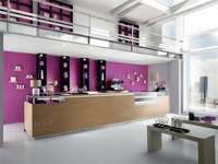 Comptoir de Restaurant Moderne, Vitrine Réfrigérée à Gâteaux et Pâtisseries, Présentoir Chauffant pour Aliments, Comptoir de Bar à Café