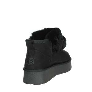 Laura Biagiotti Women's Low Ankle Boots Black Size 36 Winter Warm Fur Trimmed Snow Bootie - Product Image 3