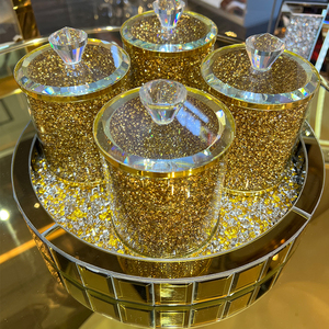 Lusso girevole <span class=keywords><strong>cosmetici</strong></span> scrivania con lavabo per la cura della pelle vassoio di profumo con diamante intarsiato e vassoio a specchio - Product Image 2