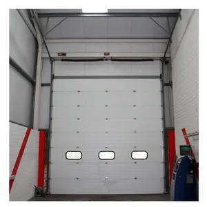 Китайский производитель, автоматическая стальная дверь для склада/верхняя секционная гаражная дверь с окошком