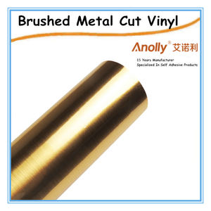 Anolly pubblicità all'ingrosso pronta per la spedizione adesivo stampabile PET metallo spazzolato oro argento taglio vinile - Product Image 4