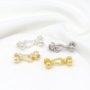 Hebilla con baño de oro de 14K, cierre de capullo de flor de oro auténtico de 18K, hebilla con cuentas para conectar collares, clip accesorio DIY B61 - Product Image 4