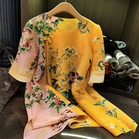 Printemps été nouvelle mode jupes mi-longues au sol Chinoiserie imprimé fleuri plissé coupe ample grande taille pour