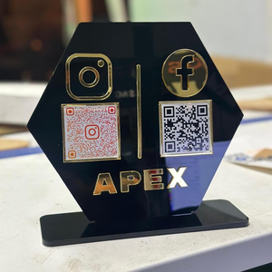 Exhibidor de Acrílico Personalizable con Código QR para Mostrar Iconos de Redes Sociales con Estilo, Letrero de <span class=keywords><strong>Instagram</strong></span> y <span class=keywords><strong>Facebook</strong></span> - Product Image 4