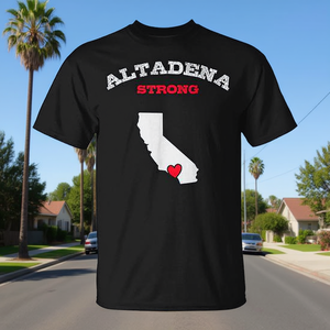 T-shirt Altadena Strong California nera unisex media - Product Image 3
