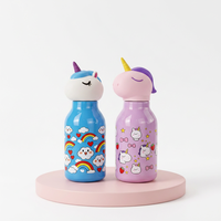 Couverture de gourde sport réutilisable en plastique alimentaire, motif animaux de dessin animé mignons, design personnalisé transfrontalier pour enfants, plusieurs couleurs disponibles