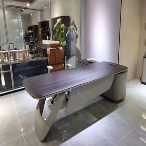 שולחן משרדי מודרני מעץ אליבאבא, שולחן מנהלים בצורת ר' - Product Image 6