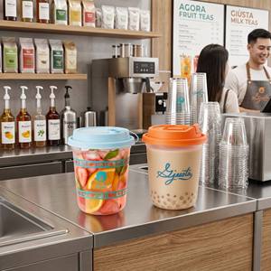 Gobelets en plastique jetables personnalisés en forme de U de 12 oz pour le jardin botanique, les expositions en plein air, les promenades dans la nature, les articles de restauration - Product Image 2