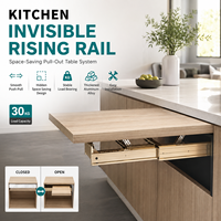 Glissière de table extensible dissimulée en aluminium couleur personnalisée, glissière de tiroir multi-finitions pour designs intérieurs sur mesure