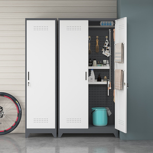 Stainless Steel Single/Double Door Balcony Storage Cabinet for School Supermarket Hospital Use Mop Storage Locker Tool Storage - Product Image 2