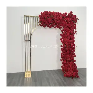 2024 New Red Rose 220cm High Artificial Flowers Wedding Decoration Backdrop For Event Stage