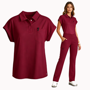 Divise Mediche da Donna a Maniche Corte con Logo Personalizzato, Set Uniformi Elasticizzate e Traspiranti per Infermiere e Medici Ospedalieri - Product Image 6