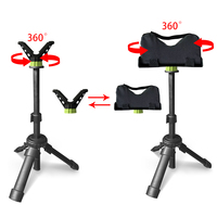 Hauteur réglable 360° °   Mini trépied court en aluminium à tête rotative pour la chasse et le tir