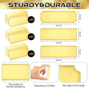 ネームプレートレーザー刻印ブラッシュドソリッドブラスプレートパーソナライズされたプラークブランクネームタグフレーム名前ラベル粘着性裏地付き - Product Image 2