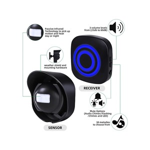 Không dây PIR cảm biến chuyển động Detector an ninh báo động kêu vang cửa hàng văn phòng nhà cửa trước nhập cửa chào mừng chuông cửa - Product Image 3