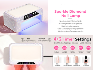 236W Dual <b>Light</b> Source UV <b>LED</b> Nail Lamp Red <b>Blue</b> <b>Light</b> Switch Quick Dry Nail Curing Lamp With Removable Base - Product Image 4
