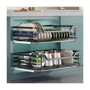 Kitchen Pantry Cabinet Pull Out Pots Plate Drawer Organizer <b>Shelves</b> Sliding Out Kitchen Storage <b>Wire</b> Basket for Kitchen Cabinets - Product Image 1
