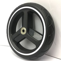 Roue en mousse PU de 7 pouces et 12 pouces, roue à rayons en plastique pour poussette de bébé