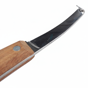 Instrument vétérinaire en acier au carbone à double tranchant, couteau à sabot de maréchal-ferrant gauche et droit avec manche en bois, vente en gros - Product Image 1