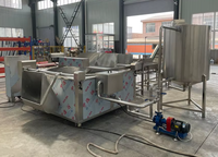 Friteuse à gaz automatique multifonctionnelle avec échangeur de chaleur et filtre en acier inoxydable 304, capacité de 500 kg/h pour une production de friture efficace