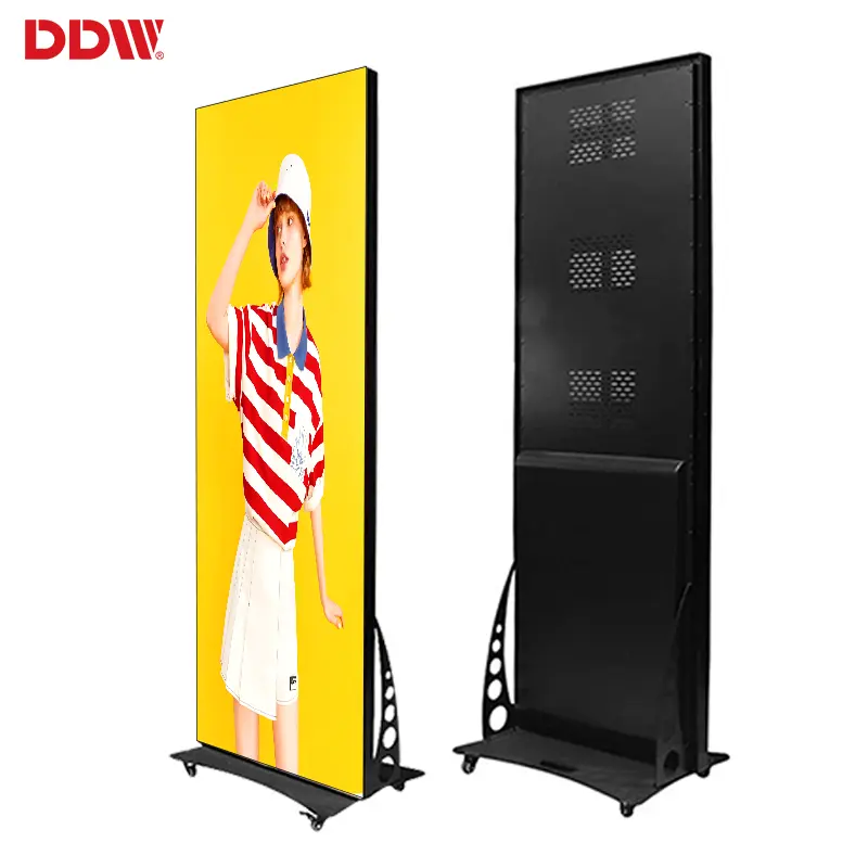 Commercial indoor p1.8 p2.5 floor stand portable led screen poster led digital display poster for advertising