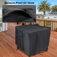 Housse de cheminée extérieure imperméable toutes saisons 28 pouces Boucles coupe-vent Cordon carré Propane Fire Pit Cover