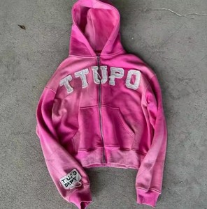 Sweat à capuche streetwear hip-hop tendance pour homme, style vintage avec broderie de patchs et camouflage, personnalisable avec logo - Product Image 4