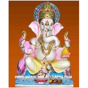 Statue Ganesha blanche, Statue - Product Image 1
