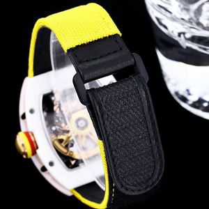 Rehaussez votre style décontracté avec une montre mécanique à barillet ludique, détails 3D Smiley arc-en-ciel, bracelet en tissu doux, montre sportive de luxe - Product Image 6