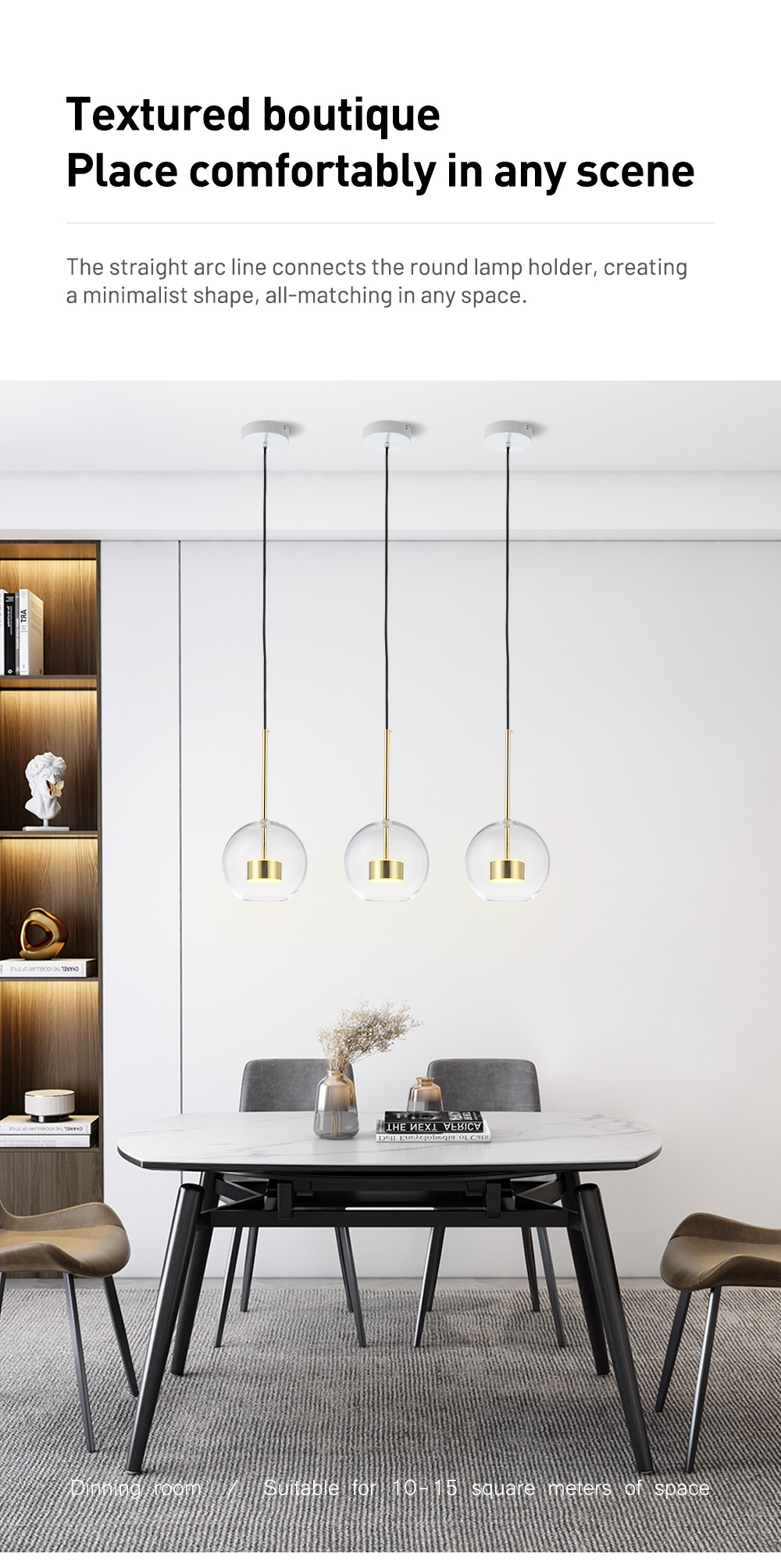 Modern Chrome Hanging Pendant Lights Indoor Home Kitchen Bar Mini Pendant Light with Glass