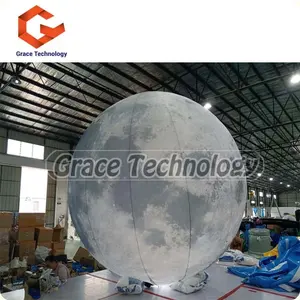 3Meter Inflatable Moon Balloon Led Lighting Inflatable Moon Balloon Inflatable Moon Planet Ball For Stage