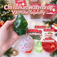 Nouveau jouet souple en forme de goutte d'eau de Noël, jouet anti-stress non-rétractable, jouet à presser en TPR pour cadeau et décoration