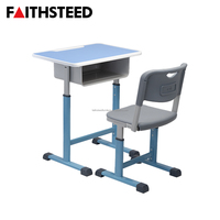 Table d'étude ergonomique simple en acier pour étudiants, mobilier de classe pour lycée, OEM ODM