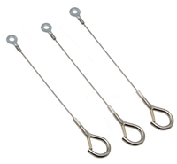 Kit de suspension pour panneaux suspendus avec câble en acier de sécurité et pince de fixation, finition nickelée