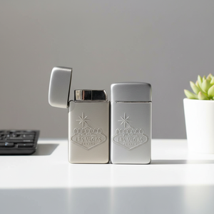 US Stock TECHNO Wholesale LAS VEGAS Broad Metal Windproof Cigar Flip Top Torch Lighter for <b>Smoking</b> - Product Image 3