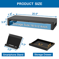 Longueur réglable 3.0 HUB USB et port de données type-c support de moniteur d'ordinateur pliable avec tiroir de rangement fente pour stylo état neuf